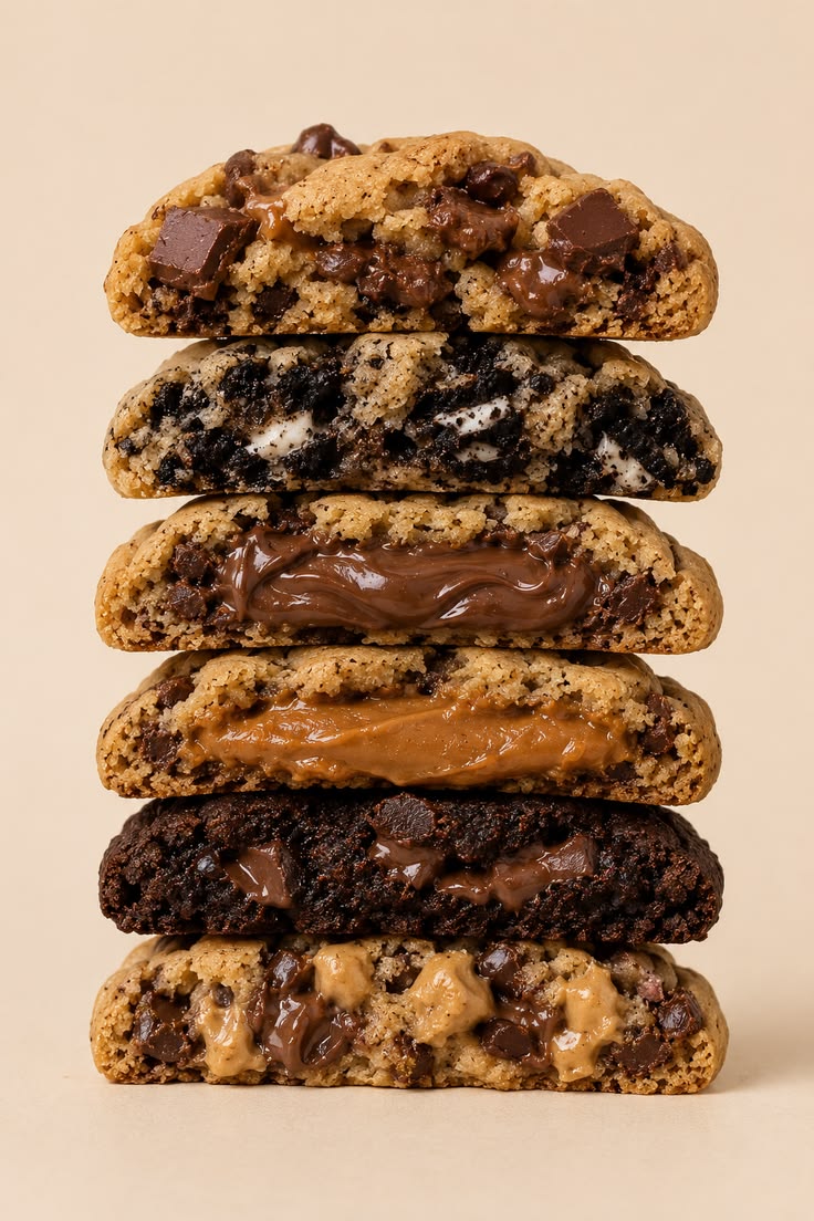 Stack of stuffed homemade cookies